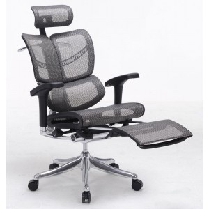 Эргономичное компьютерное кресло Expert Fly с подножкой  (Черное)
