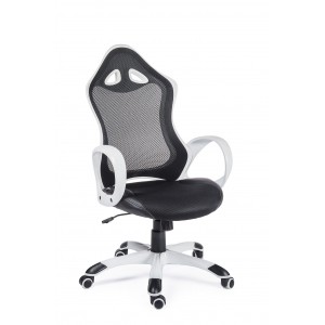 Кресло для геймера игровое TESLA WHITE BLACK - ТЕСЛА