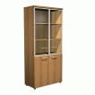 Шкаф для документов со стеклянными прозрачными дверями в рамке (90x46x197) "Патриот" полузакрытый