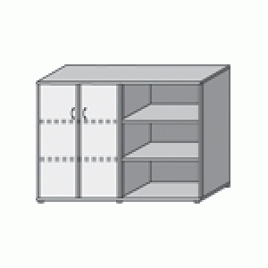 Шкаф (175x46x136)  деревянные двери и открытая ниша
