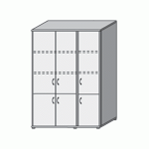 Шкаф (133x46x203) с шестью дверьми