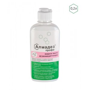 Алмадез-профи дезинфицирующее средство в виде жидкого мыла.