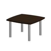 Стол для переговоров на металлических опорах 110x110x75 (ШхГхВ) 