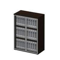 Шкаф для документов средний со стеклянными тонированными дверьми в рамке 80x45x123 (ШхГхВ)
