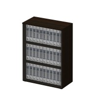 Шкаф для документов средний со стеклянными тонированными дверьми без рамки 80x45x123 (ШхГхВ)