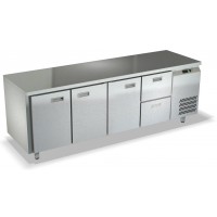 Холодильный стол из нержавеющей стали, три двери, два ящика СПБ/О-122/32-2206