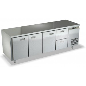 Холодильный стол из нержавеющей стали, три двери, два ящика СПБ/О-122/32-2207