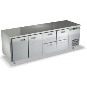 Холодильный стол из нержавеющей стали, две двери, четыре ящика СПБ/О-122/24-2207