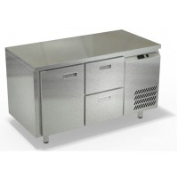 Холодильный стол из нержавеющей стали, одна дверь, два ящика СПБ/О-122/12-1306