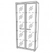Шкаф для документов со стеклянными прозрачными дверями в рамке (90x46x197) "Патриот"
